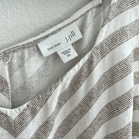 J. Jill Love Linen Chevron Stripe Summer Maxi Dress Size XS - Picture 5 of 8